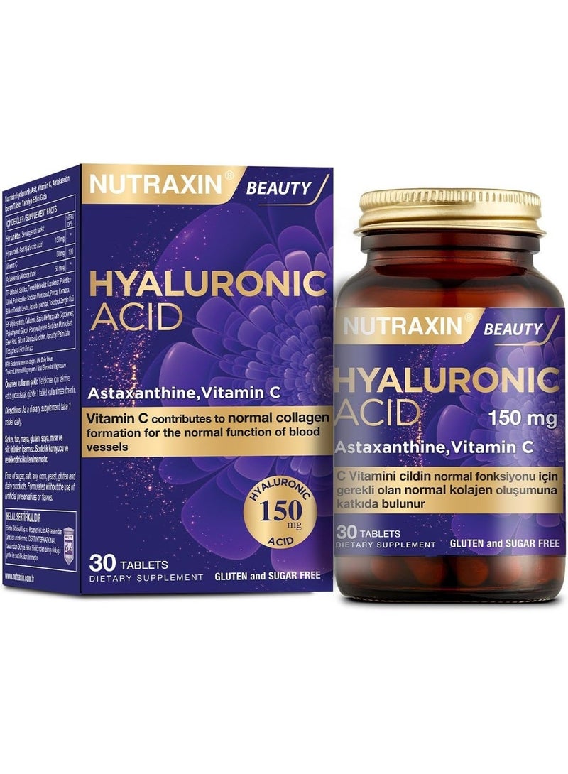 NUTRAXIN Hyaluronic Acid For Skin Hydration and Elasticity 150Mg 30 Tablets - Image 1